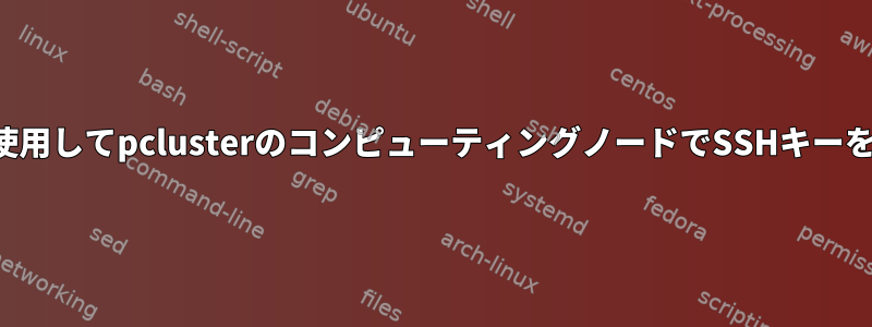 slurmを使用してpclusterのコンピューティングノードでSSHキーを変更する