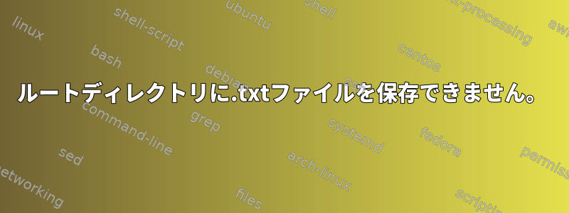 ルートディレクトリに.txtファイルを保存できません。