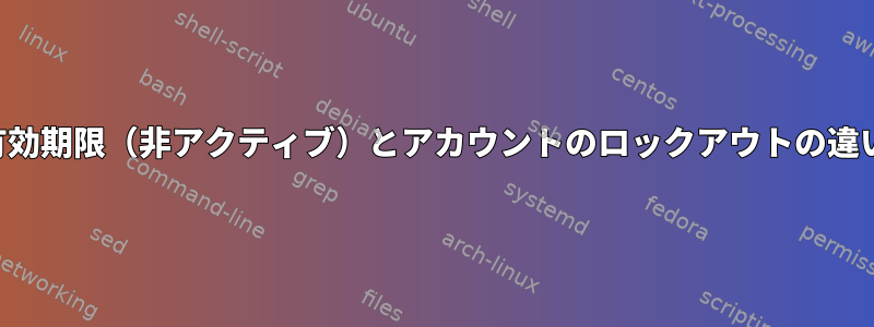 アカウントの有効期限（非アクティブ）とアカウントのロックアウトの違いは何ですか？