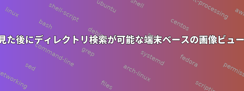 単一のファイルを見た後にディレクトリ検索が可能な端末ベースの画像ビューアはありますか？