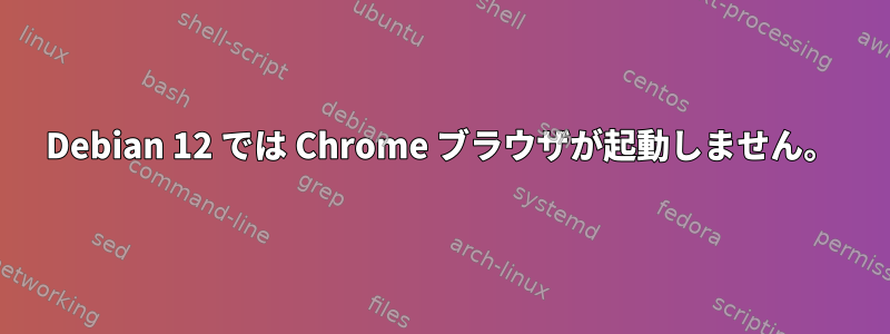 Debian 12 では Chrome ブラウザが起動しません。