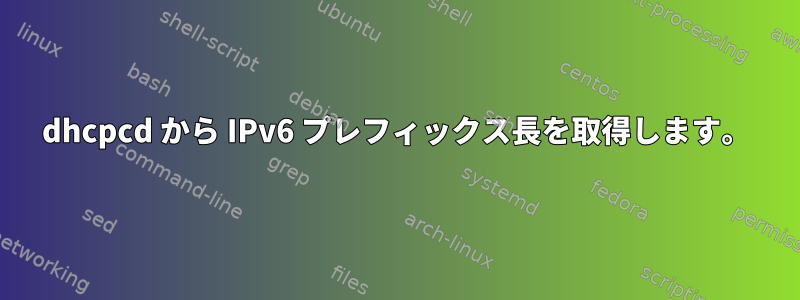 dhcpcd から IPv6 プレフィックス長を取得します。