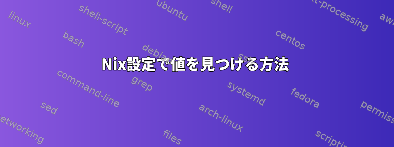 Nix設定で値を見つける方法