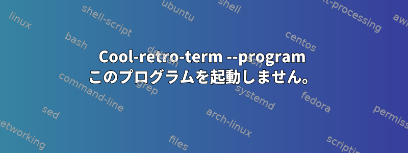 Cool-retro-term --program このプログラムを起動しません。