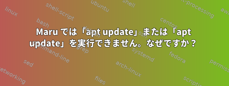 Maru では「apt update」または「apt update」を実行できません。なぜですか？