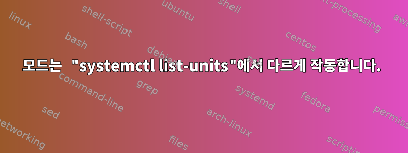 모드는 "systemctl list-units"에서 다르게 작동합니다.