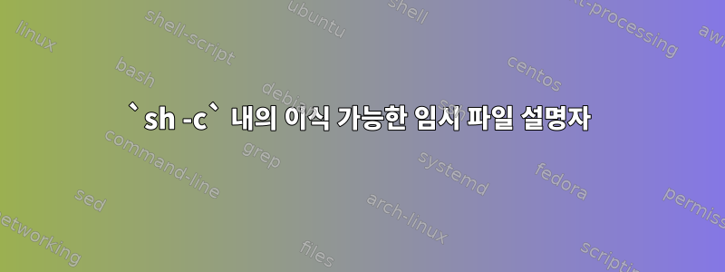 `sh -c` 내의 이식 가능한 임시 파일 설명자