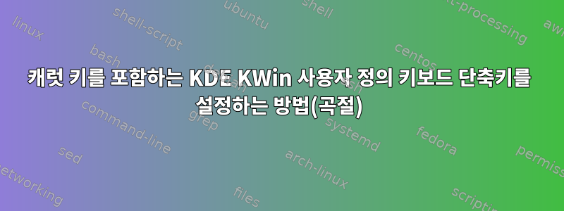 캐럿 키를 포함하는 KDE KWin 사용자 정의 키보드 단축키를 설정하는 방법(곡절)