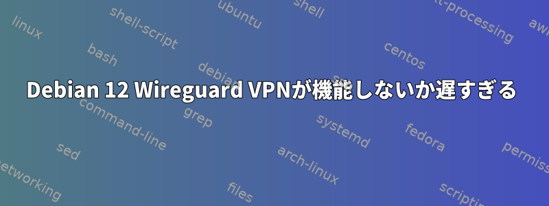 Debian 12 Wireguard VPNが機能しないか遅すぎる