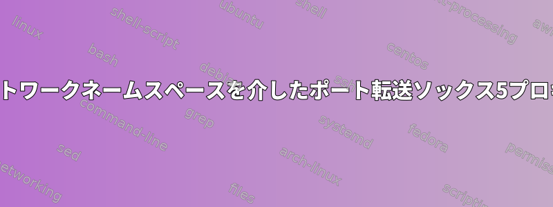 ネットワークネームスペースを介したポート転送ソックス5プロキシ