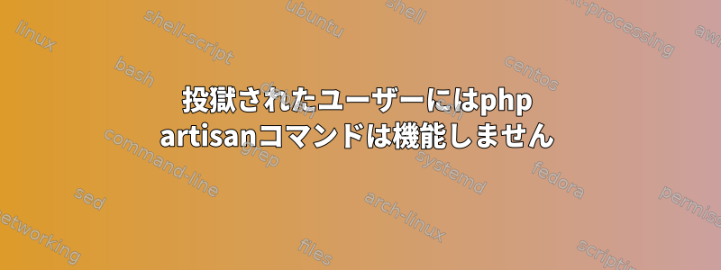 投獄されたユーザーにはphp artisanコマンドは機能しません