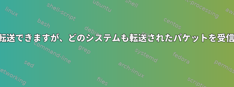 私のルーターはパケットを転送できますが、どのシステムも転送されたパケットを受信できないのはなぜですか？