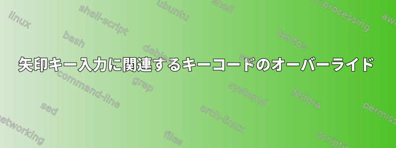 矢印キー入力に関連するキーコードのオーバーライド