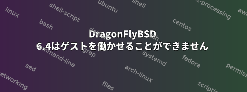 DragonFlyBSD 6.4はゲストを働かせることができません