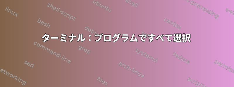 ターミナル：プログラムですべて選択