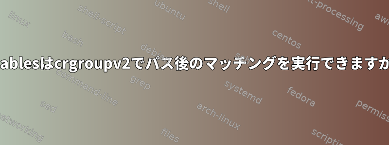 nftablesはcrgroupv2でパス後のマッチングを実行できますか？