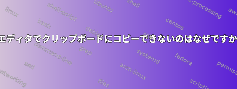 viエディタでクリップボードにコピーできないのはなぜですか？