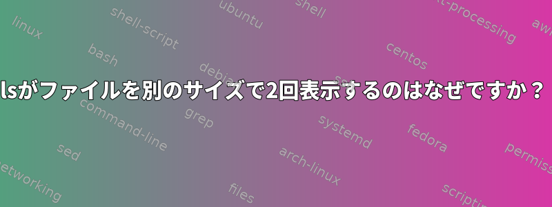 lsがファイルを別のサイズで2回表示するのはなぜですか？