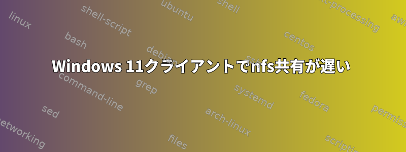 Windows 11クライアントでnfs共有が遅い