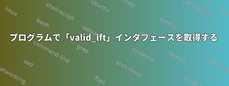 プログラムで「valid_lft」インタフェースを取得する