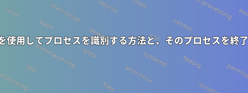 ネットワーク施設を使用してプロセスを識別する方法と、そのプロセスを終了できるかどうか？