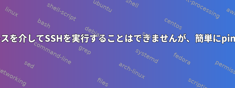 内部IPアドレスを介してSSHを実行することはできませんが、簡単にpingできます。