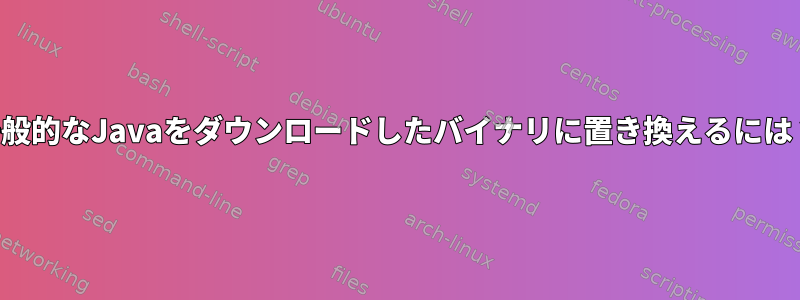 一般的なJavaをダウンロードしたバイナリに置き換えるには？