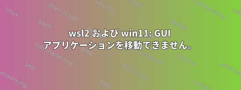 wsl2 および win11: GUI アプリケーションを移動できません。