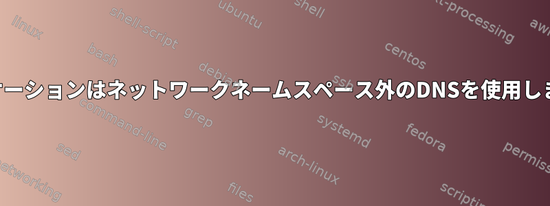 アプリケーションはネットワークネームスペース外のDNSを使用しますか？