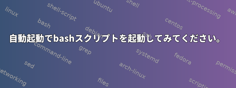 自動起動でbashスクリプトを起動してみてください。