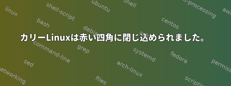 カリーLinuxは赤い四角に閉じ込められました。