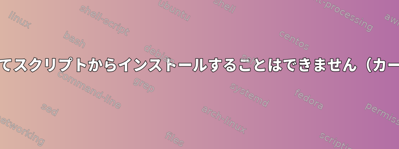 shebangを使用してスクリプトからインストールすることはできません（カーネル強化関連？）