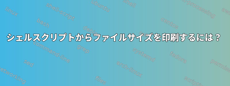 シェルスクリプトからファイルサイズを印刷するには？