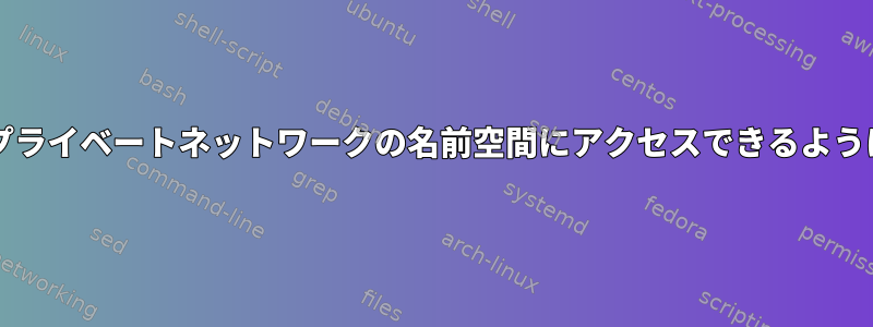 Systemdプライベートネットワークの名前空間にアクセスできるようにする方法