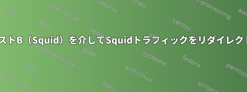 ホストAからホストB（Squid）を介してSquidトラフィックをリダイレクトできますか？