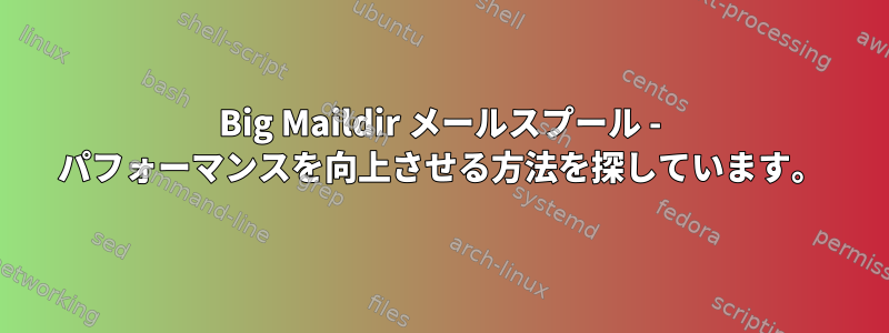 Big Maildir メールスプール - パフォーマンスを向上させる方法を探しています。