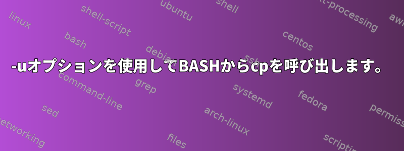 -uオプションを使用してBASHからcpを呼び出します。