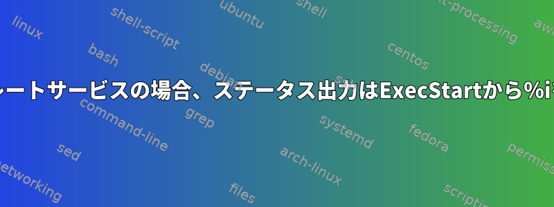 systemdテンプレートサービスの場合、ステータス出力はExecStartから％iを拡張しません。