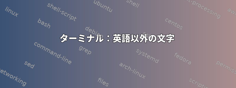 ターミナル：英語以外の文字