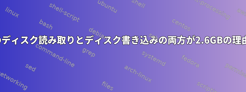 mate-panelのディスク読み取りとディスク書き込みの両方が2.6GBの理由は何ですか？