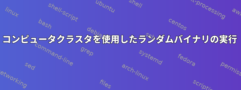 コンピュータクラスタを使用したランダムバイナリの実行