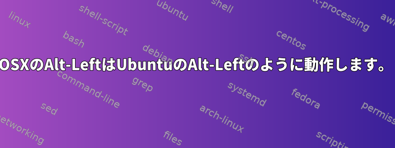 OSXのAlt-LeftはUbuntuのAlt-Leftのように動作します。