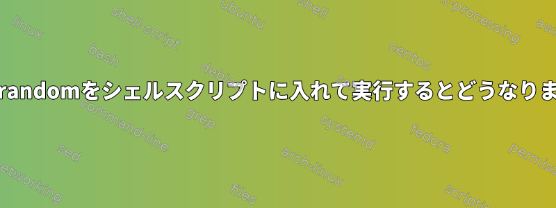 /dev/urandomをシェルスクリプトに入れて実行するとどうなりますか？