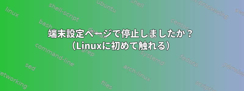 端末設定ページで停止しましたか？ （Linuxに初めて触れる）