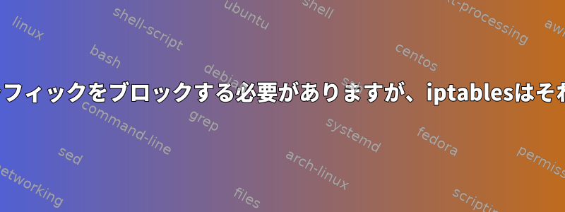 ufwルールはトラフィックをブロックする必要がありますが、iptablesはそれを許可します。