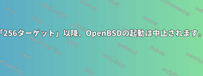 「256ターゲット」以降、OpenBSDの起動は中止されます。