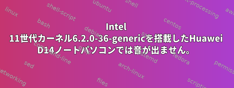 Intel 11世代カーネル6.2.0-36-genericを搭載したHuawei D14ノートパソコンでは音が出ません。