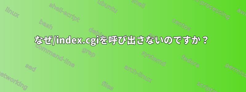 なぜ/index.cgiを呼び出さないのですか？