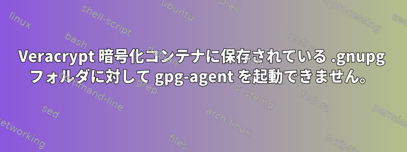 Veracrypt 暗号化コンテナに保存されている .gnupg フォルダに対して gpg-agent を起動できません。