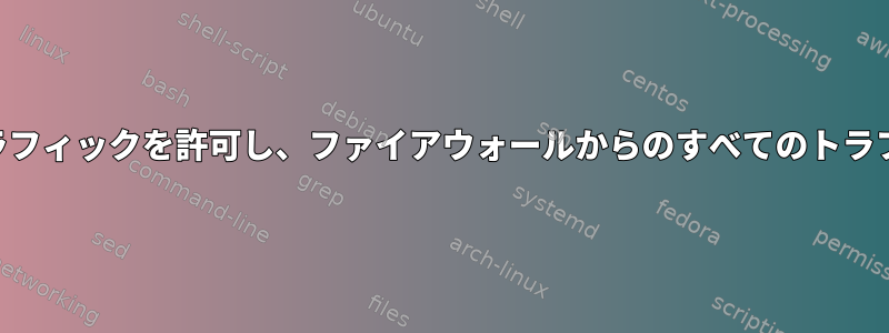 SSHなどの特定のポートからの着信トラフィックを許可し、ファイアウォールからのすべてのトラフィックをブロックしたいと思います。